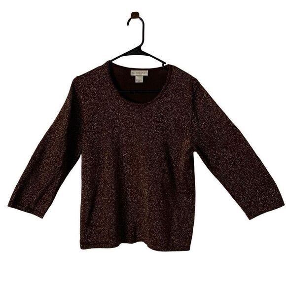 Pre Owned Women’s Allison Daley Shimmering Blouse Size Sm Fashionable BOHO - Picture 1 of 9